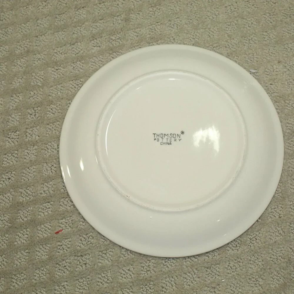 Vintage Set Of 3 Thomson Pottery Snowman 10.25” Dinner Plates Retired